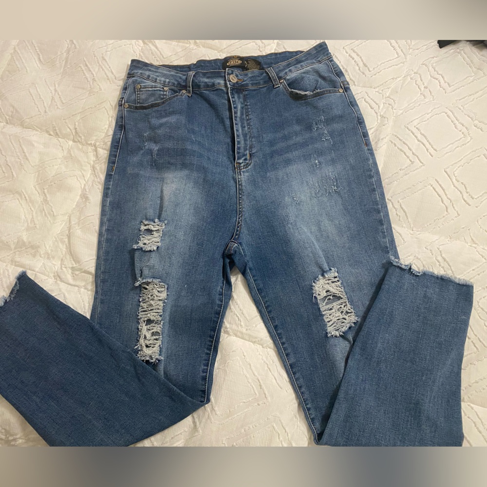 Distressed Blue Jeans for Women